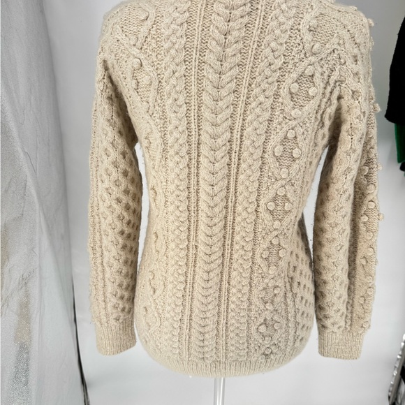 Isabel Marant Textured Knit Alpaca Wool Sweater in Cream Quiet Luxury Designer - Picture 4 of 11